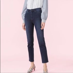 Rebecca Taylor Clemence Ankle Dark Wash Straight Leg Jean 28